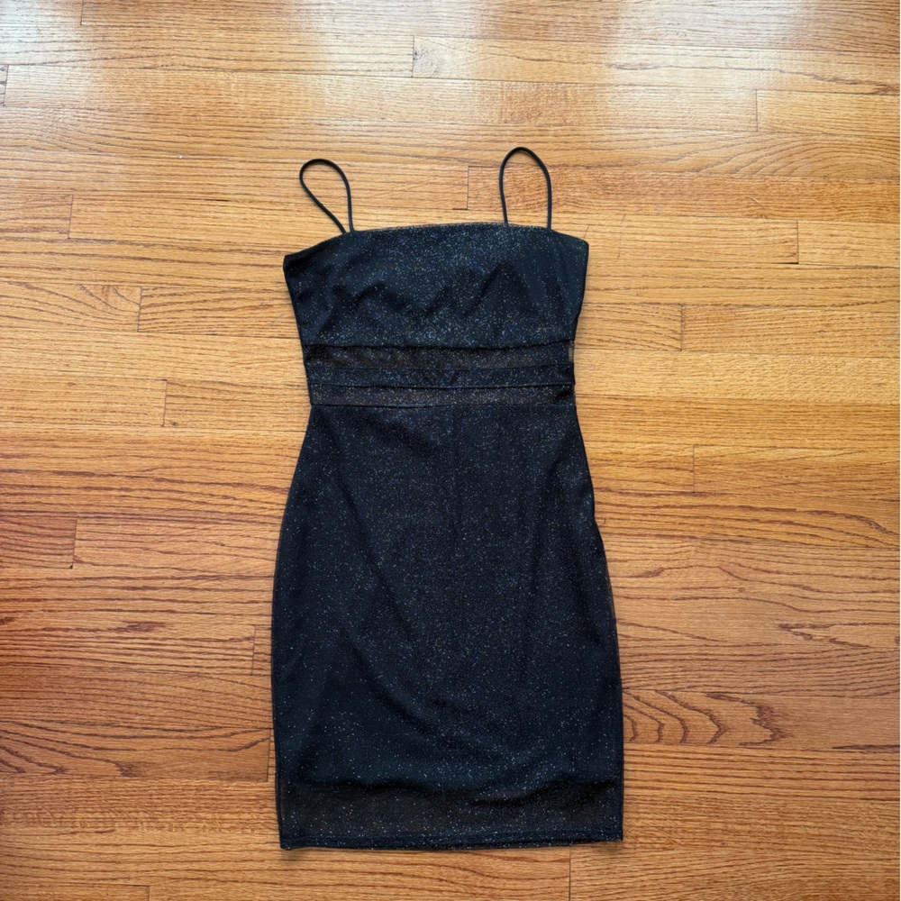 Windsor Black Glitter Midi Dress